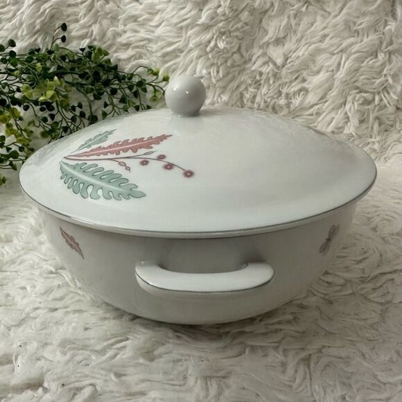 Porzellanfabrik Arzberg Lidded Porcelain Casserole Dish Floral Print Germany New - Picture 7 of 8